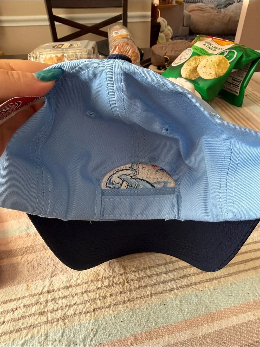 Lakewood Blueclaws Light Blue & Navy Baseball Cap with Shark Logo - Youth